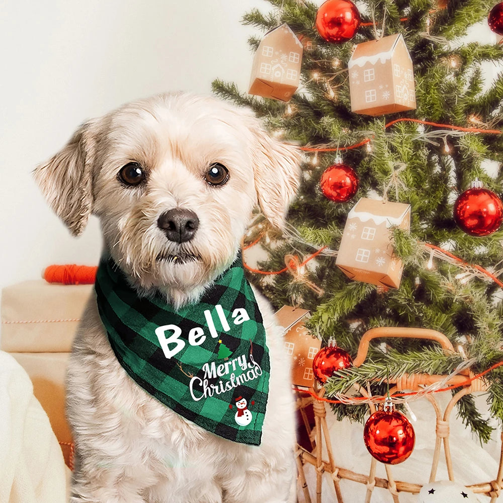 Personalized Dog Cat Christmas Collar Bandana