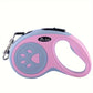RetractablePaw Print Nylon Dog Leash