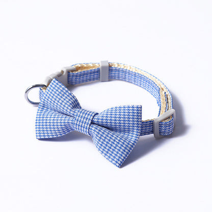 1pc Plaid Print Pet Adjustable Bow Tie Collar Necktie