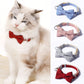 1pc Plaid Print Pet Adjustable Bow Tie Collar Necktie