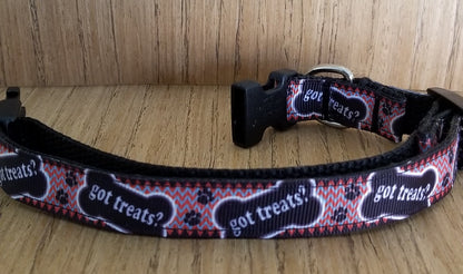 Small Dog Collar and Leash Combo or Collar, Got Treats? Pattern