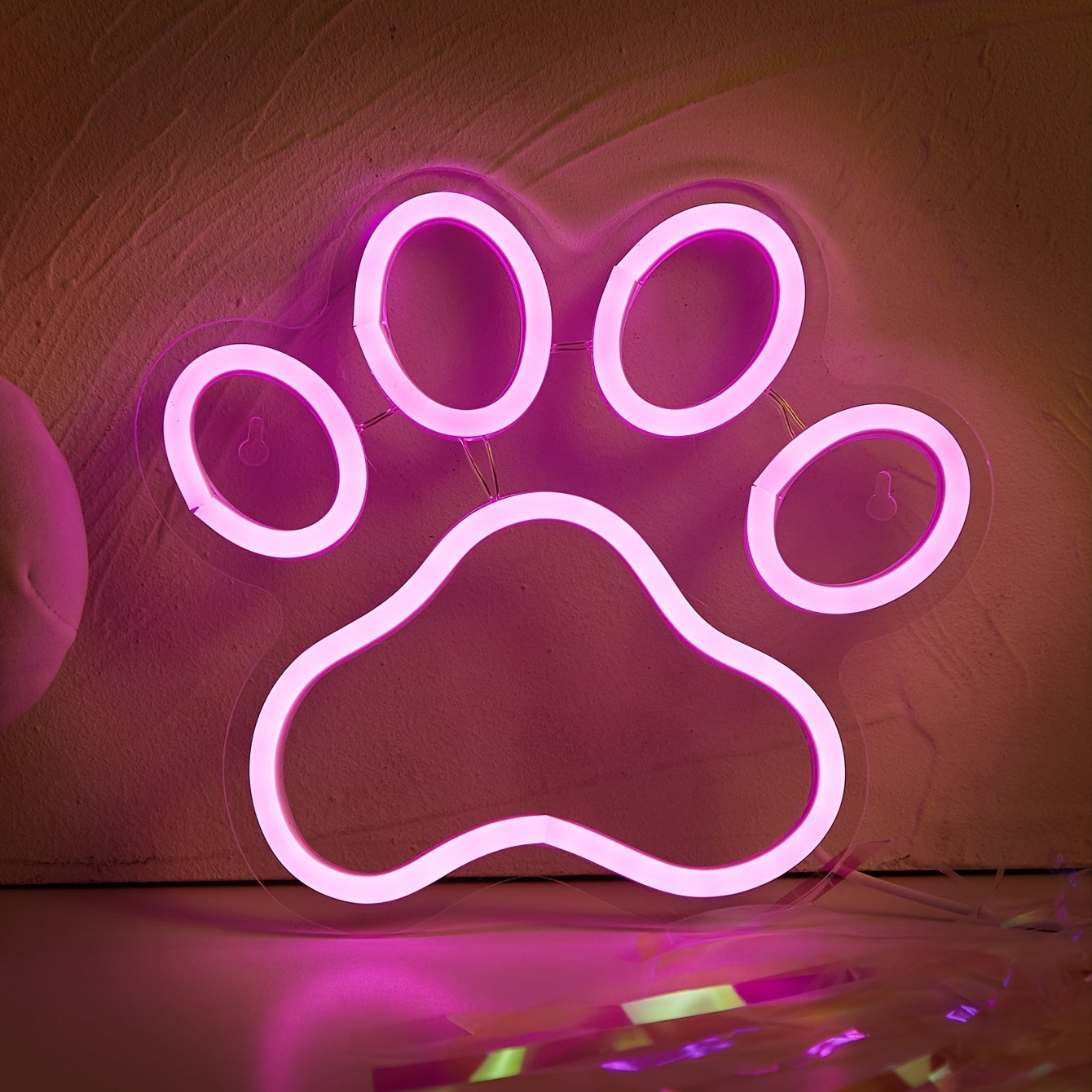 1pc LED Neon Sign Dog Paw Shaped Night Lights