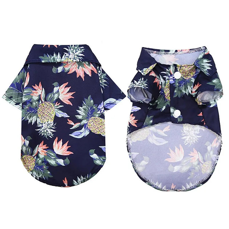 Summer or Spring Hawaiian Style Leaf Printed Beach Shirts