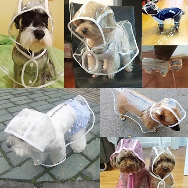 Dog Transparent Raincoat Pet Waterproof And Fashionable PU For Pets