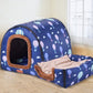 Warm Dog House Comfortable Print Stars Kennel Mat