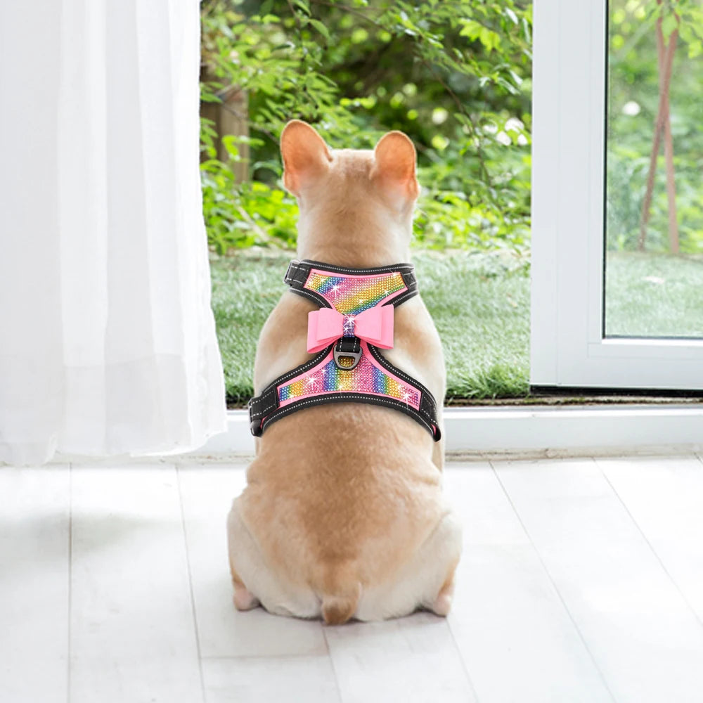 Fashion Reflective Bling Dog Harness