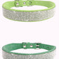 Suede Fiber Crystal Dog Collar