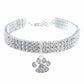 Paw Rhinestone Dog Collar