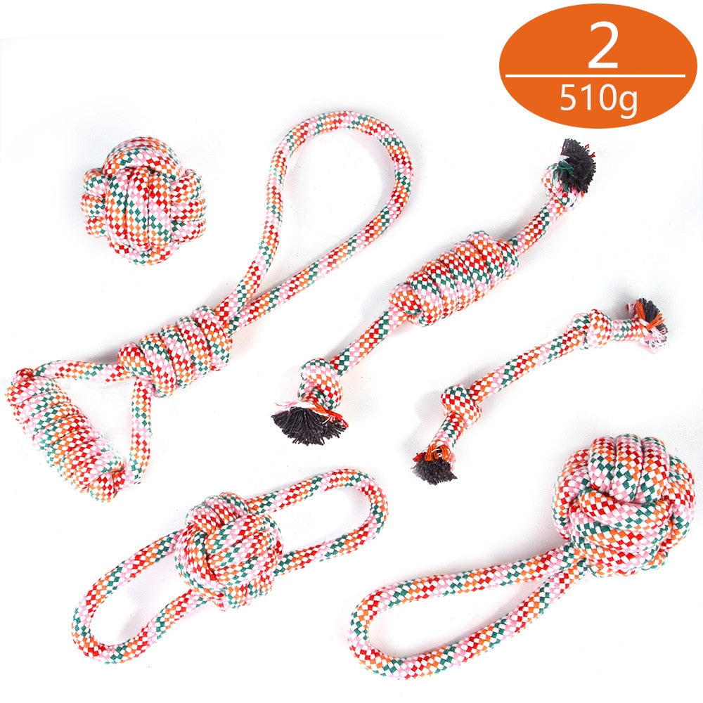 Dog Toy Kit Interactive Chewing Rope Ball Toys Set