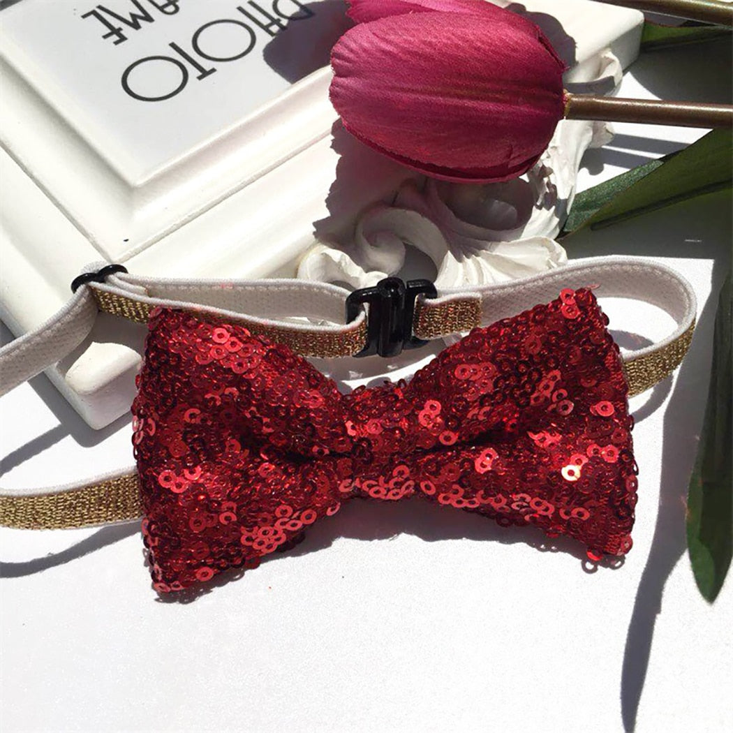 Lovely Sequin Pets Bow Tie Grooming Accessories Cute Dog