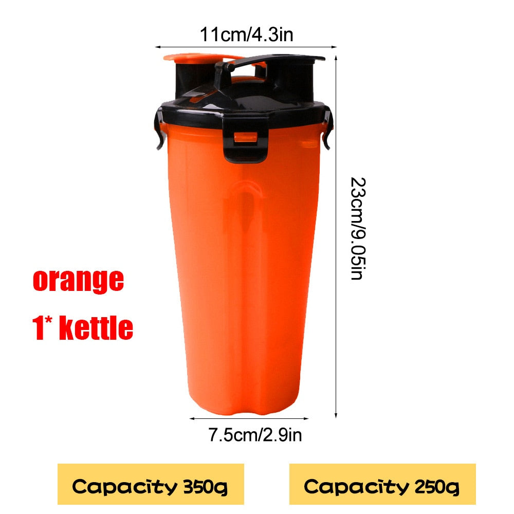 2 in 1 Portable Pet Water/Food Container with Folding Silicone Dog Bowls