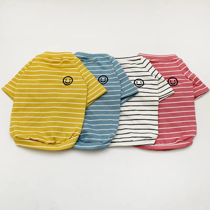 Pet Matching Clothes For Small Dogs Striped Pet Shirt