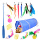 Cat Toys Mouse Balls Feathers Tunnel Sets