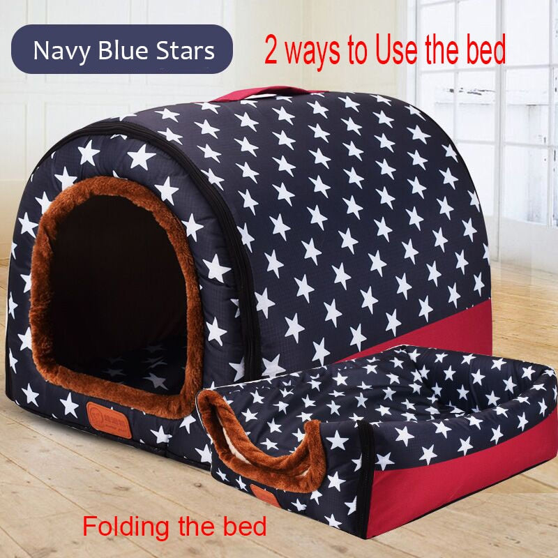 Warm Dog House Comfortable Print Stars Kennel Mat