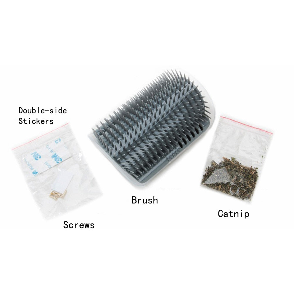 Cat Massage Brush; Self Groomer Comb With Catnip Cat Rubs