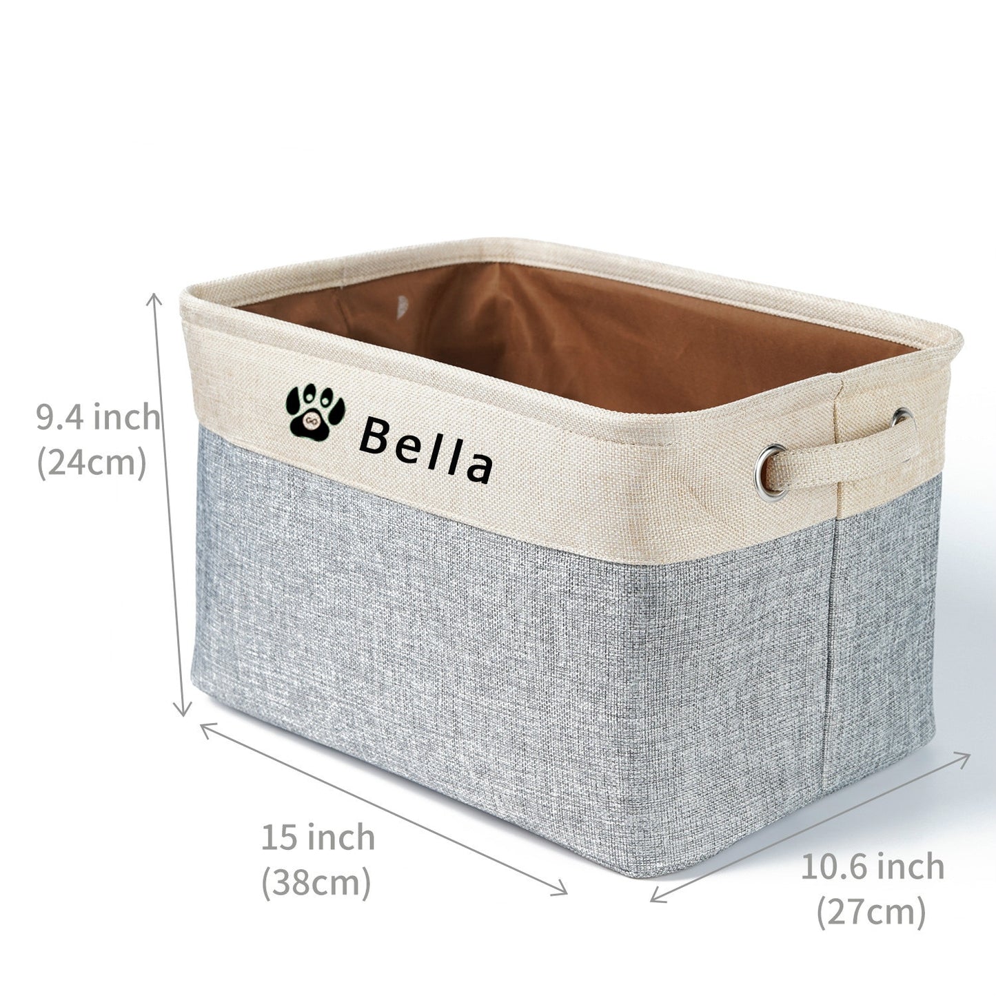 Personalized Pet Dog Toy Storage Basket Canvas