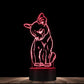 Cute Chihuahua Portrait 3D Optical Illusion Night Light Color Changing