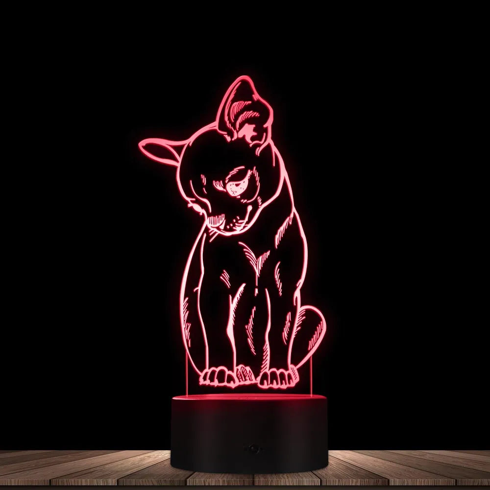 Cute Chihuahua Portrait 3D Optical Illusion Night Light Color Changing