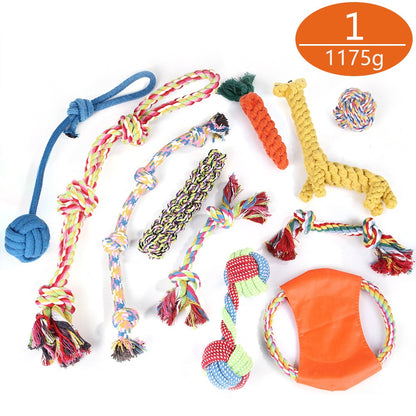 Dog Toy Kit Interactive Chewing Rope Ball Toys Set