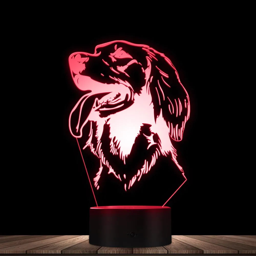 Irish Setter Animal Shape Glowing LED Night Light Modern Design Customize Name