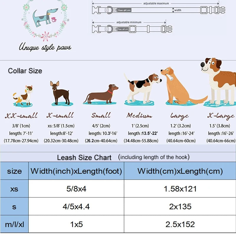 Unique Style Paws Christmas Plaid  Dog Collar And Leash Set Gift for