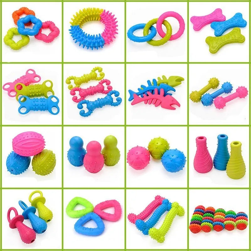 10PCS Random Toys For Small Dogs Rubber, Bite Resistant, & Teeth Cleaning