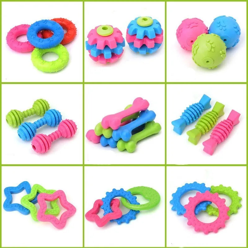 10PCS Random Toys For Small Dogs Rubber, Bite Resistant, & Teeth Cleaning