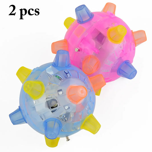 2PCS Pet Ball Toy Music Creative Flashing Dancing Dog Toy