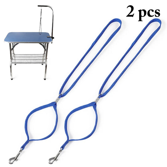 2pcs Pet Grooming Loop Dog Grooming Dog Pet Cat Animal Loop Lock Clip Rope For Grooming Table Arm Bath 48cm