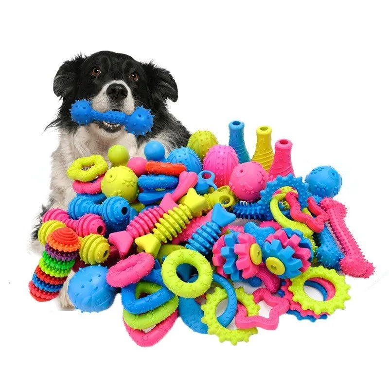 10PCS Random Toys For Small Dogs Rubber, Bite Resistant, & Teeth Cleaning