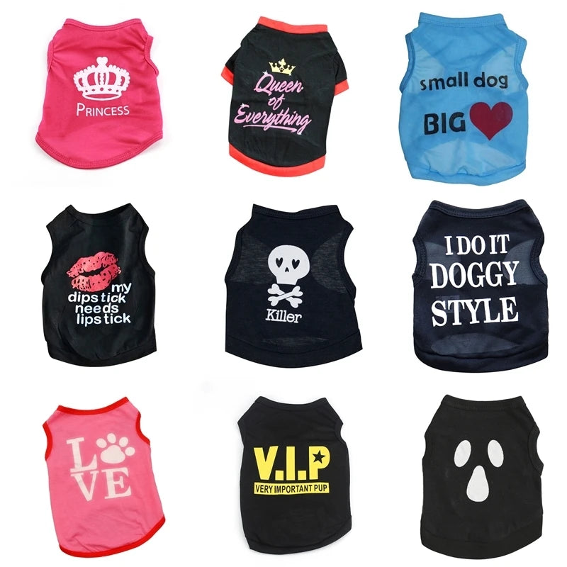 T Shirts Pet Costume Cotton