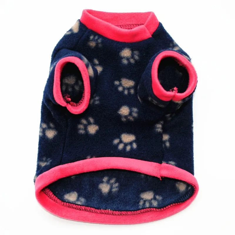 Cute Print Pet Clothes Winter Warm Fleece Pet Coat