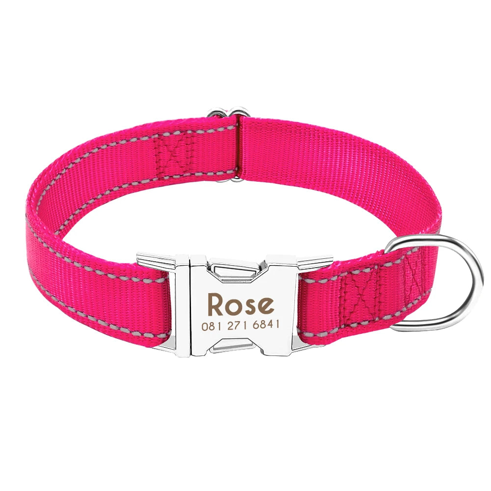 Personazlied Dog Collar Nylon Reflective