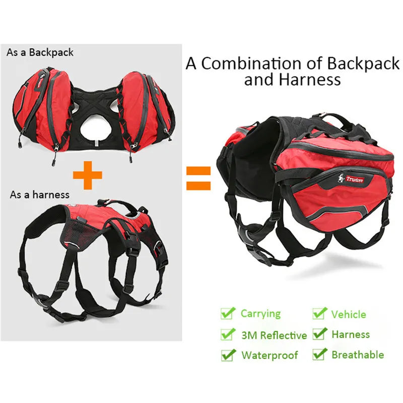 Truelove Pet Backpack Carrier Harness and Bag Space Waterproof Detachable Used for Outdoor Walking Hiking