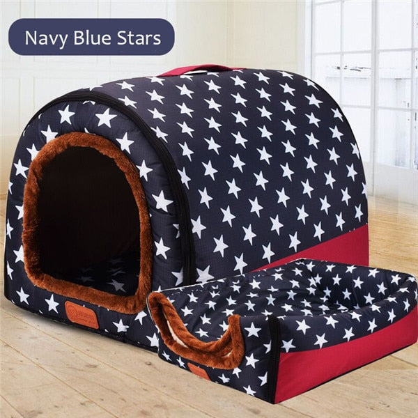 Warm Dog House Comfortable Print Stars Kennel Mat