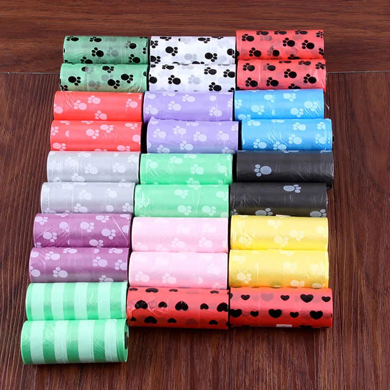 Pet Supply 10Rolls 150pcs Printing Cat Dog Waist Bags