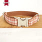 MUTTCO plaid dog collar leash set with Bow Tie