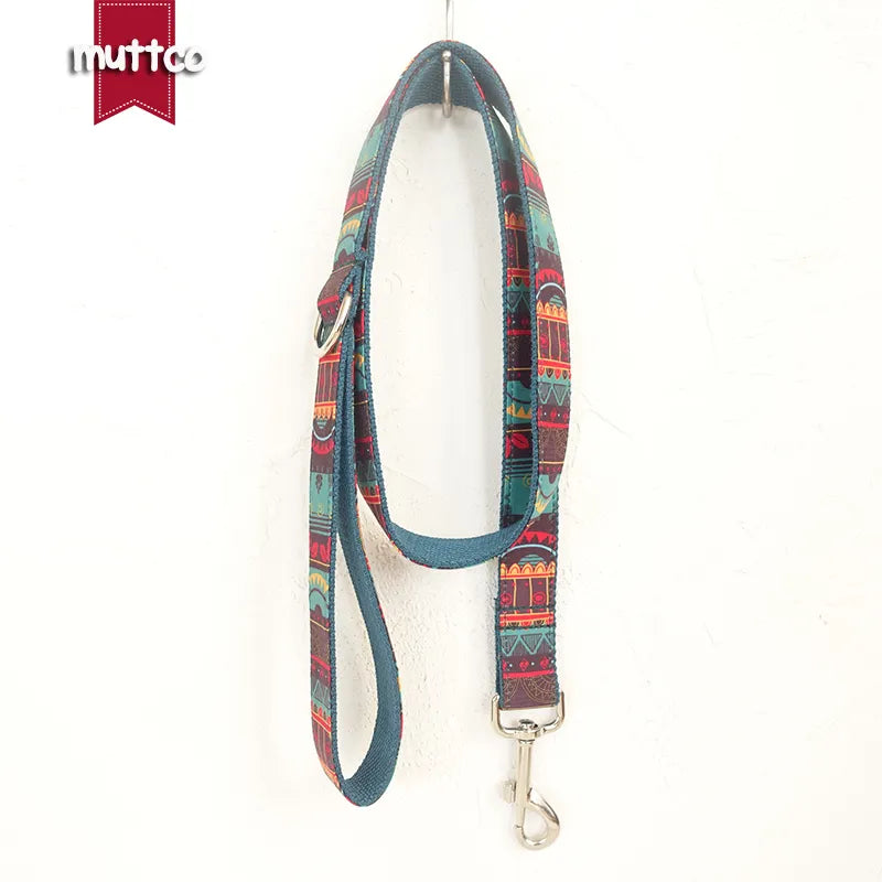 MUTTCO THE MAYA engraved pet Bow Tie Collar And Leash Set