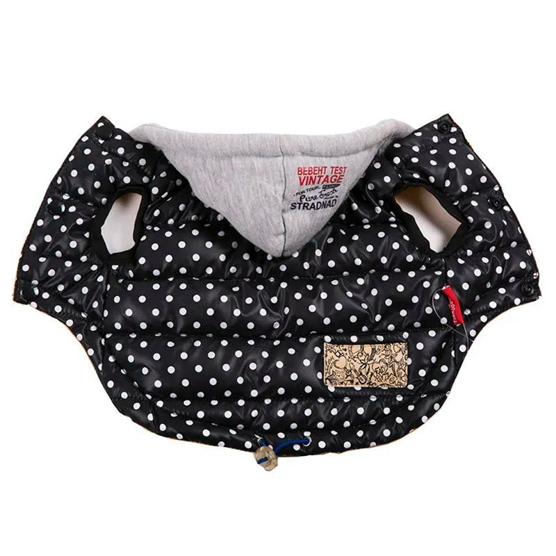 Warm Black & White Polka Dot Pet Vest For Small Dogs