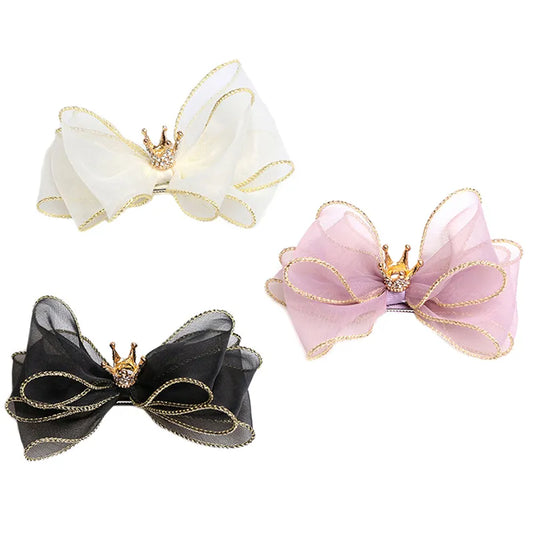 Pet Accessories Three-dimensional Bow Hairpin Crown