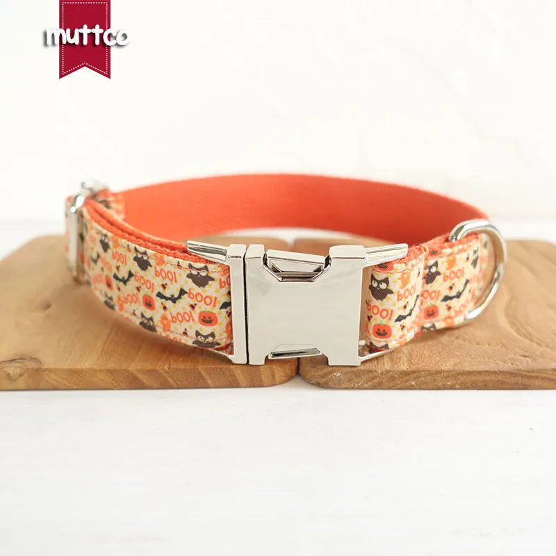 MUTTCO Collection THE HALLOWEEN Bow Tie Collar And Leash Set