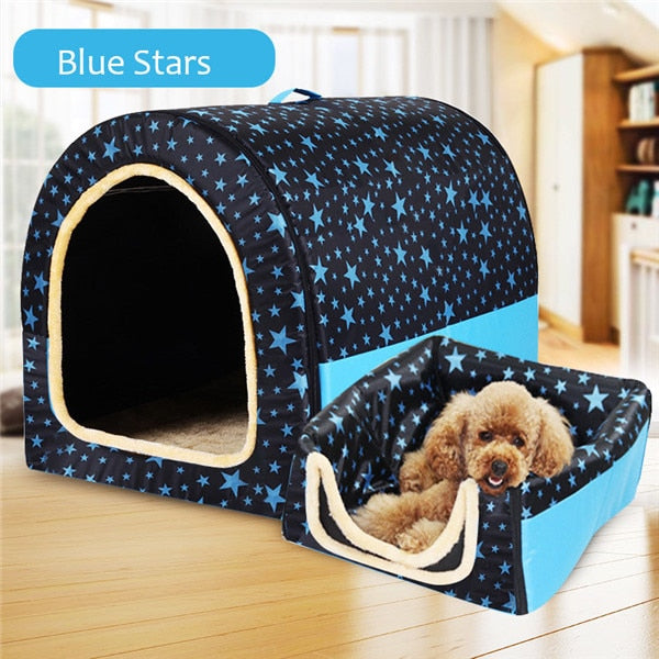 Warm Dog House Comfortable Print Stars Kennel Mat