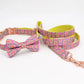 Queen Print Pet Collar and Leash with Bow Tie