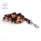 Halloween pumpkin collar and leash set with bow tie