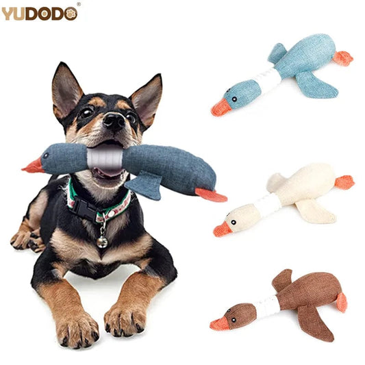 YUDODO Plush Dog Toys Resistance To Bite Squeak Toy For Cleaning Teeth