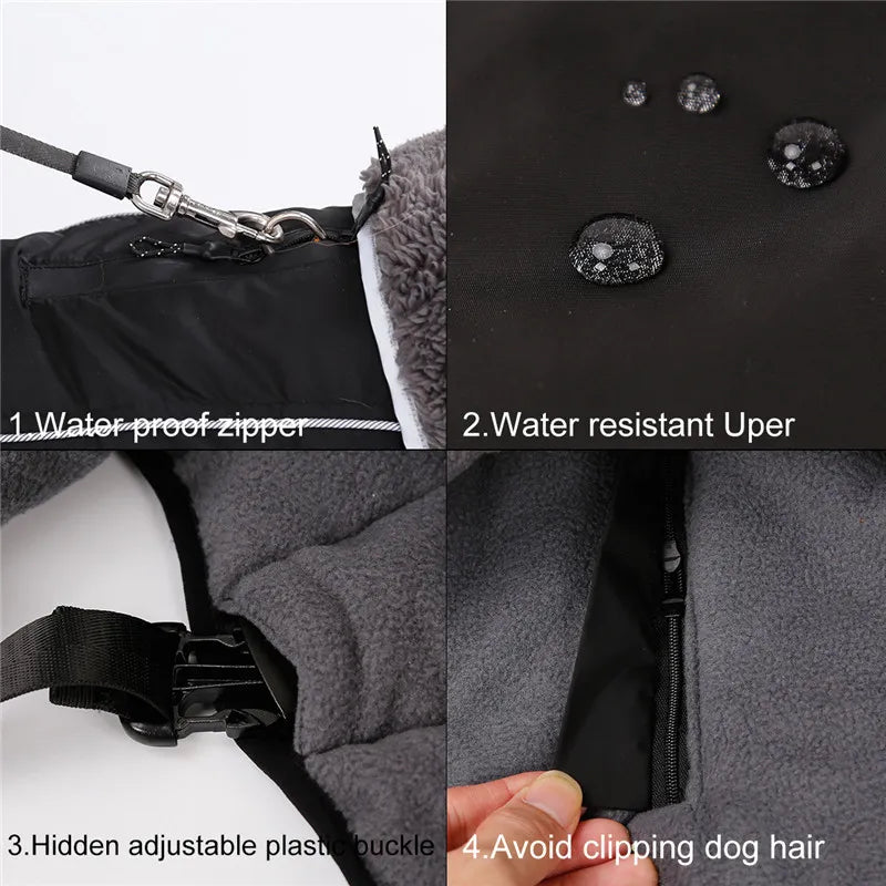 Winter Waterproof Outdoor Pet Jacket Warm Dog Coat