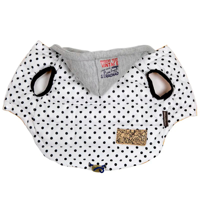 Warm Black & White Polka Dot Pet Vest For Small Dogs