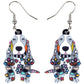 Bonsny Acrylic Floral Cartoon Basset Hound Dog Drop Earrings