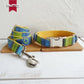 MUTTCO Collection THE FOLK BLUE Bow tie Collar And Leash Set