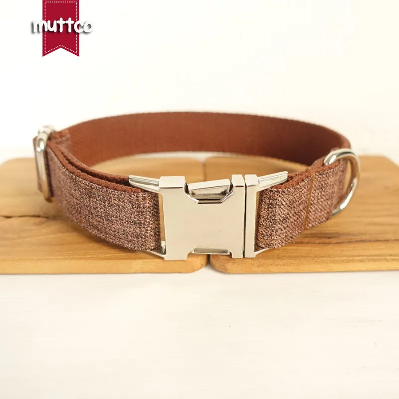 MUTTCO Collection THE BROWN SUIT Bow Tie Collar And Leash Set